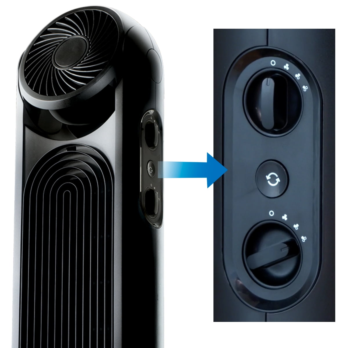 Honeywell Black 32" 2-in-1 TurboForce Whole Room Electric Air Circulator and Tower Fan, HYF500