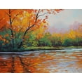 thumbnail image 2 of Gercken, Graham 32x26 Black Ornate Wood Framed with Double Matting Museum Art Print Titled - Fall River, 2 of 4