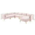 thumbnail image 3 of Modway Ardent 7-Piece Performance Velvet Sectional Sofa in Pink, 3 of 11