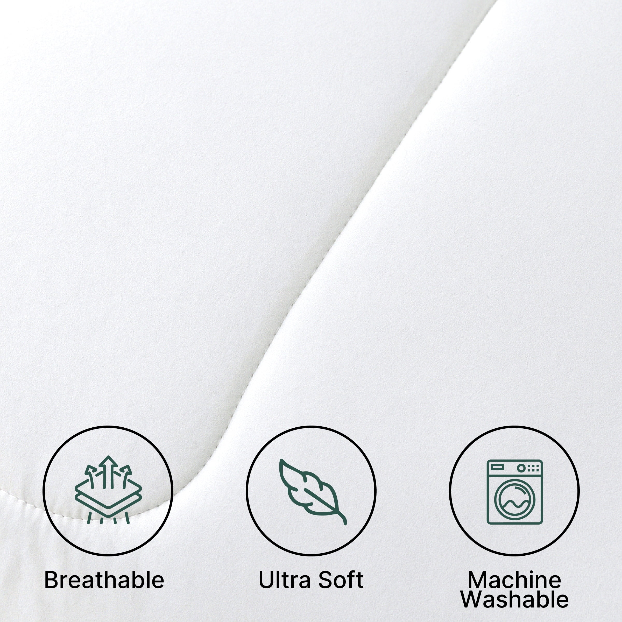 Beddora Ensemble de Lit 5 Pcs – Comprend une Couette, 2 Taies d'Oreiller, un Coussin Décoratif et un Coussin Carré – Ultra-Doux, Toutes Saisons, Grand – Blanc Éclatant