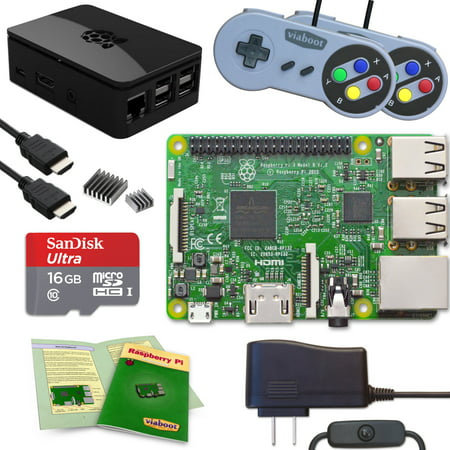 Viaboot Raspberry Pi 3 Gaming Kit (SNES Style) with Premium Black (Best Cheap Gaming Computer Case)