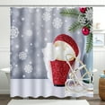 thumbnail image 1 of Rideau de Douche Charmant de Noël avec Chaussures Rouges et Flocons de Neige, 1 of 4