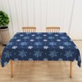 thumbnail image 4 of Duangreer Christmas White Snowflake Rectangle Tablecloth, Table Cover with Waterproof Wrinkle Resistant for Party Decorations, 60 x 120 Inch, 4 of 6