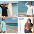 thumbnail image 7 of Sociala Womens Hoodie Swim Shirts Zipper Rash Guard UPF 50+ Swimsuit Tops with Pockets, 7 of 7
