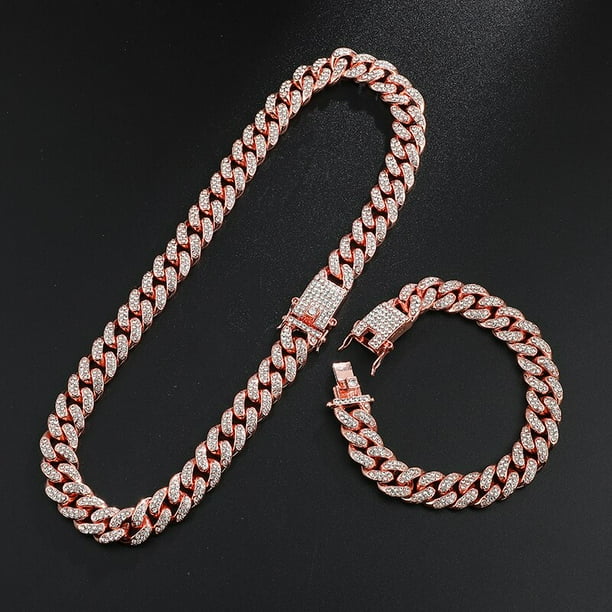 Cadena de eslabones cubanos de cadera para hombres, collar cubano helado de Miami, collares ostentosos chapados en oro, joyería de rapero de 13MM para hombres y mujeres Tan Jianjun unisex