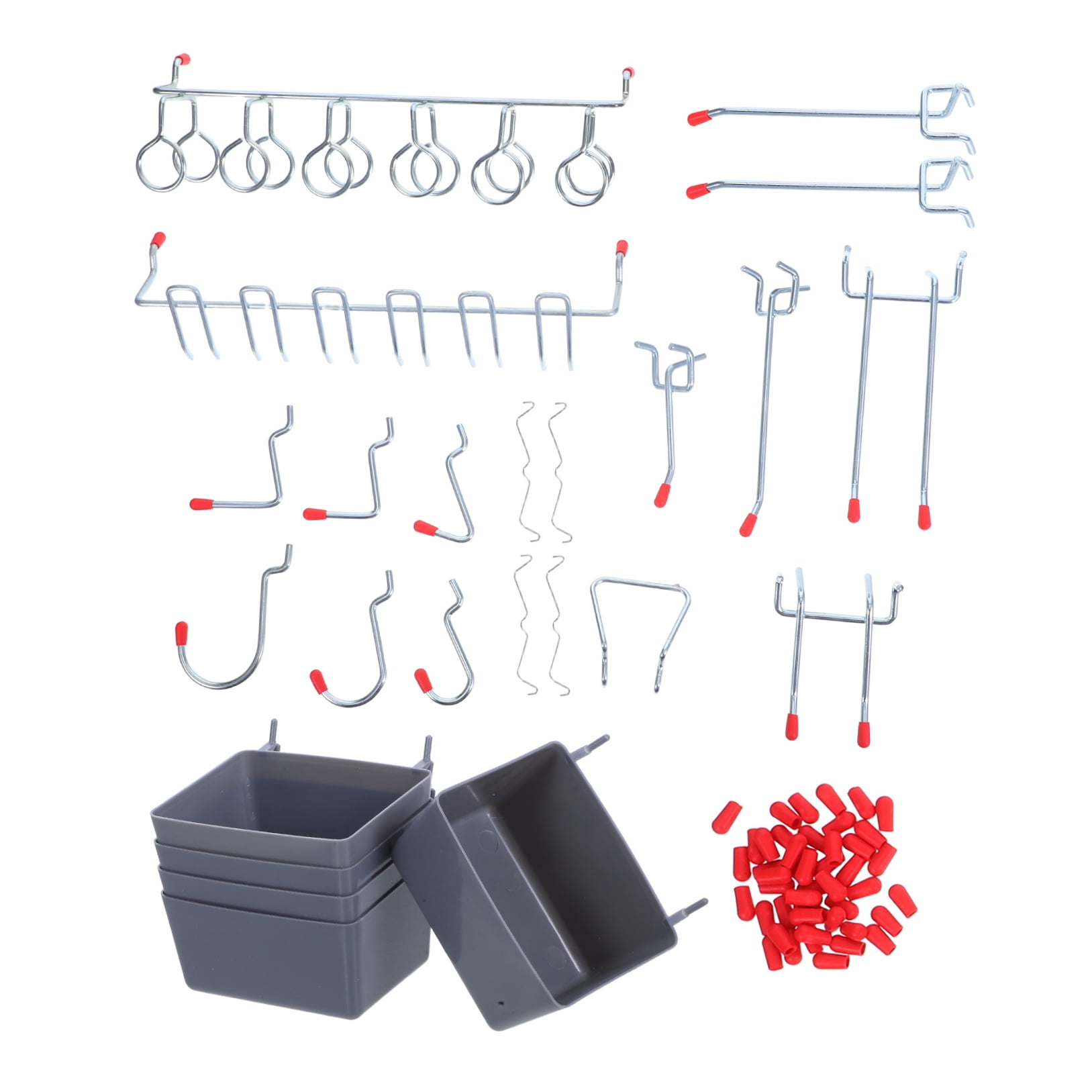 FOMIYES Heavy Duty Metal Pegboard Hooks Set for Garage Wall Organizer - Quick Install, Storage Solution