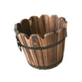 thumbnail image 3 of jinwen Wood Barrel Planter Gift Decorative Plant Container for Plants Yard Backyard, 3 of 9