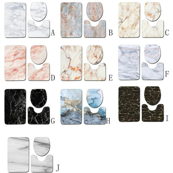 1X Toilet Mat Three-Piece Set 3Pcs Non-Slip Bath Mat Bathroom Kitchen Carpet Doormats Decor Carpet