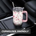 thumbnail image 7 of 40oz Pioneer Tumbler with Handle Lid and Straw,Colorful Floral Tumblers Gifts for Women Girls Men Adults（Pink）, 7 of 7