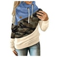 thumbnail image 1 of Pxiakgy Sweat à Capuche Long Manches Décontracté Contraste Camouflage pour Femmes Bleu TG, 1 of 2