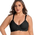 thumbnail image 6 of Gkeoshab Bras for Women Women's Plus Size Bra Lightweight Lace Shaper with Flexible Underwire for Support Black 42F, 6 of 8