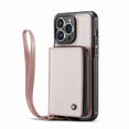 thumbnail image 3 of Allytech Wallet Case for iPhone 12 Pro Max, PU Leather Flip Case with Lanyard Strap Wristlet,RFID Credit Card Holder and Zipper Pocket, Rosegold, 3 of 7