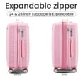 thumbnail image 3 of 4 Piece Expandable Lightweight Suitcase with 4 Double 360 Degrees Mute Spinner Wheels And PP Materials, TSA Approved Locks, Hard Shell Lightweight Travel Bag Collection, Pink(14/20/24/28), 3 of 9
