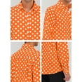 thumbnail image 6 of Unique Bargains Men's Long Sleeve Button Slim Polka Dots Shirt 34 Orange, 6 of 6