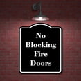 thumbnail image 2 of No Blocking Fire Doors BLACK Aluminum Composite Sign 15''x18'', 2 of 9