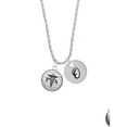 thumbnail image 2 of Delight Jewelry Silvertone Domed Black PA Silvertone Script Initial Disc - O - Charm Necklace, 20"+3", 2 of 4