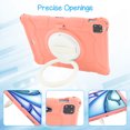thumbnail image 6 of Case for Apple iPad Pro 11 5th 4th 3rd 2nd 1st Gen/ iPad Air 11 2024 M2/Air 4 5, Soft Silicone Drop Protection Rotating Kickstand with Shoulder Strap Pencil Holder Kids Friendly Lightweight, Pink, 6 of 6