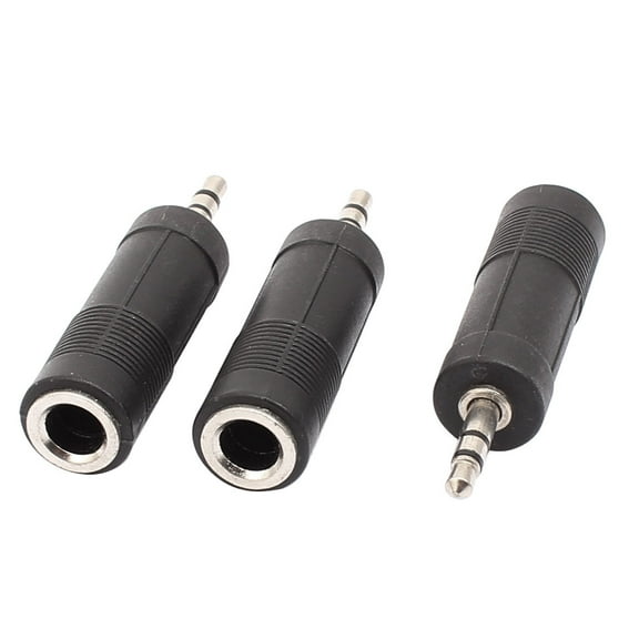 3 Pcs 3.5mm Male to 6.35mm Female Jack Dual Channel Audio Adapter