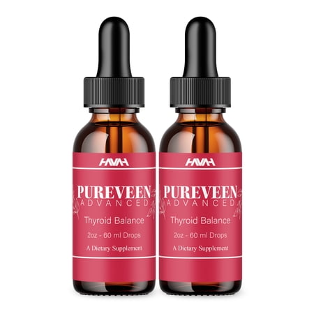 (2 Pack) Pureveen Drops, Pureveen Premium Thyroid Balance Supplement (4oz)