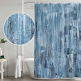 thumbnail image 5 of Blue Abstract Shower Curtain, Waterproof Shower Curtains for Bathroom, Vintage Geometric Gradient Oil Painting Simple Washable Fabric Bathtub Curtain Set Bath Decor with 12 Hooks Standard 72"x72", 5 of 8