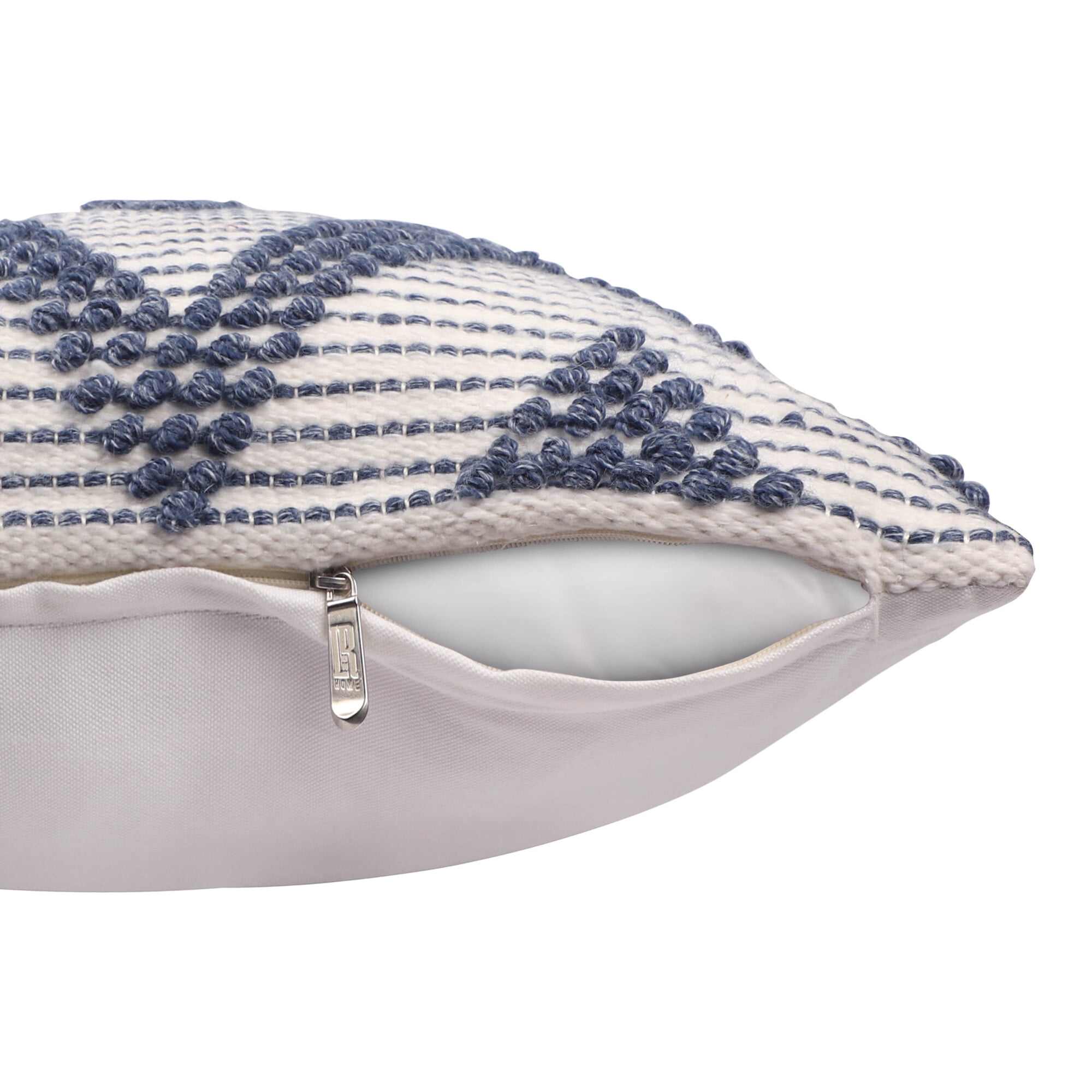 Ox Bay Petra 20" x 20" Navy/White Diamond Reversible Indoor/Outdoor Adult Decorative Throw Pillow