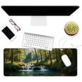 thumbnail image 3 of Thin Extended Gaming Mouse Pad （31.5 * 11.8 * 0.08 inch） with Stitched Edges Large, Long XXL Keyboard and Mouse pad Desk Mat for Gaming Office & Home - Forest, 3 of 5