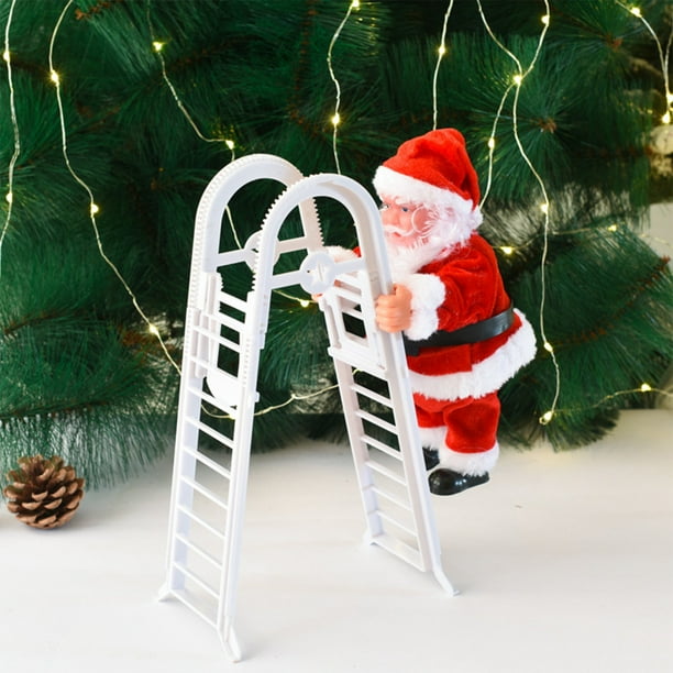 Escalera de Santa Claus, decoraciones navideñas, escaleras de Navidad, Santa Claus, linda decoración de chimenea para ambiente festivo, decoraciones de Halloween, decoración de otoño, decoración del h