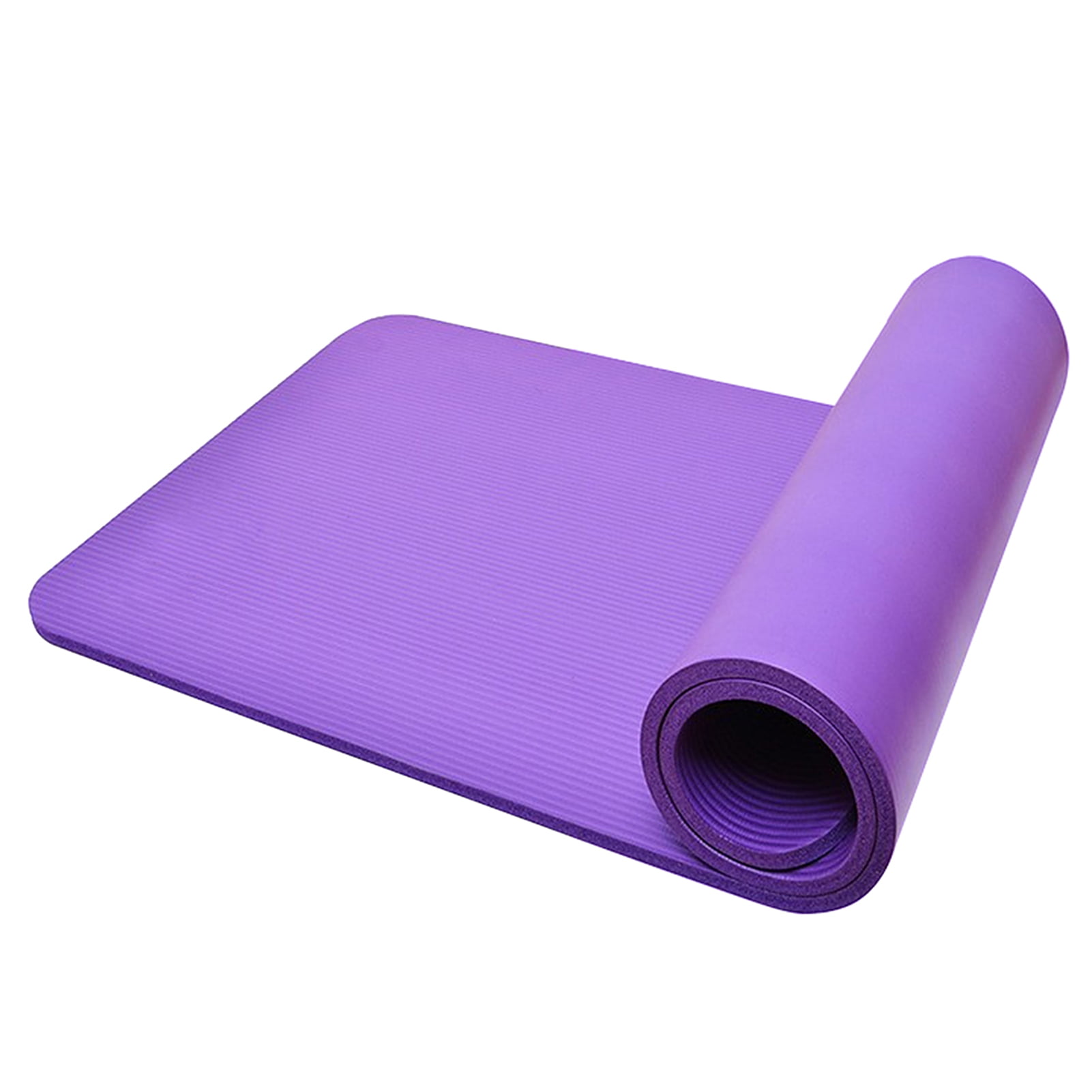BLACK 10mm Yoga Mat Thick NonSlip for Pilates Gym Exercise Carry Strap Fitness 