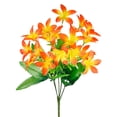 thumbnail image 2 of 18 Heads Orange Artificial Flowers Fake Flowers 13'' Silk Lilies Stem Likelike Plastic Lily Flowers for Vase Centerpieces Floral Arrangements Mother's Day Home Office Desk Decor 1 Pack, 2 of 9