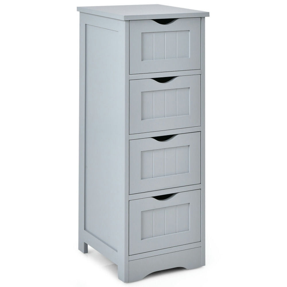 Finihen Storage Cabinet, Floor Cabinet, Floor Wooden Free Standing Storage Side Organizer for Bathroom, Living Room, Bedroom, Kitchen, for Bathroom, Living Room, Bedroom, Gray
