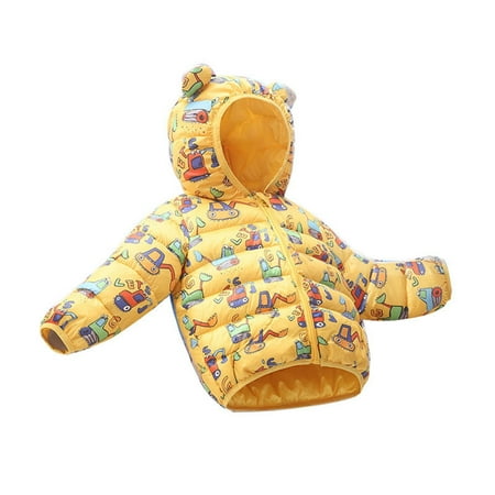 

Boys Toddler Coat Boys Snow Coat Toddler Kids Baby Boys Girls Winter Warm Jacket Outerwear Cartoon Letter Bear Ears Coats Hooded Padded Outwear Boys Coat with Thumb Holes