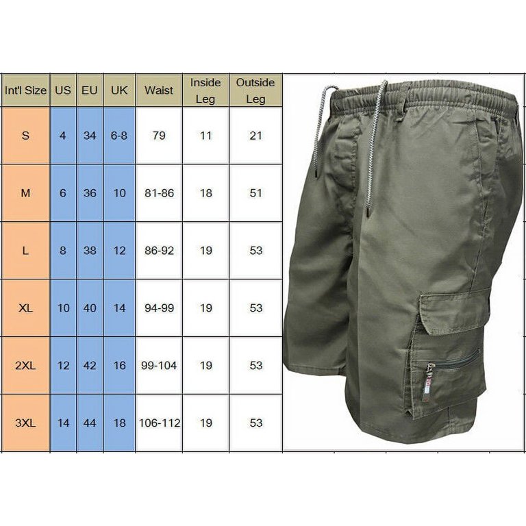 【HI FI FNK】Under Cargo Half Pants Mens Casual Cargo Shorts Elasticated Waist Half Pant Work