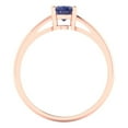 thumbnail image 4 of Solitaire Engagement Ring for Women - 1ct Simulated Tanzanite in 14K Rose Gold Promise Ring, 4 of 6