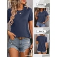 thumbnail image 6 of SLADYGLO Women Round Neck Short Sleeve To Pick Up Decorative T-Shirt, 6 of 6