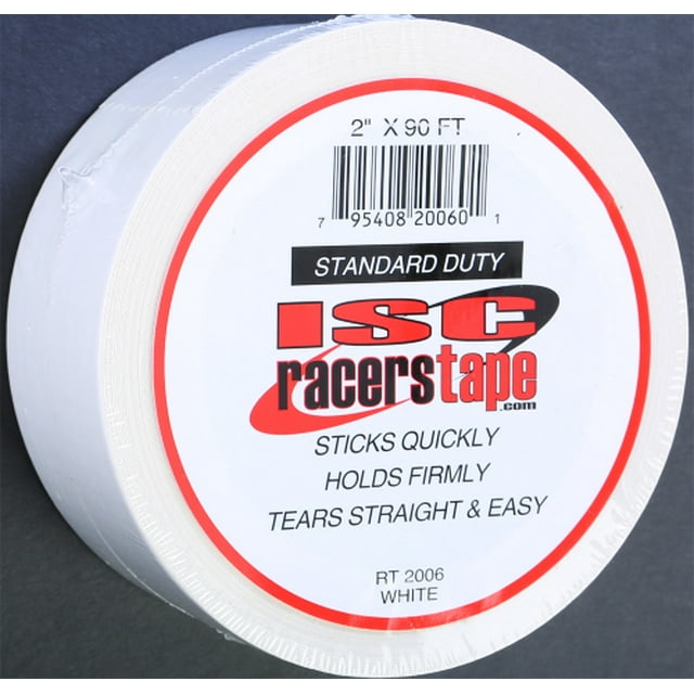 ISC Racers Ruban Ruban Racers Ruban de Conduit Coloré de Qualité Supérieure - 2 Po x 90 Pi - Blanc 2 Po x 90 Po