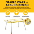 thumbnail image 4 of Yellow Bees Gnomes Table Cloths for 8 Foot Rectangle Tables, Farmhouse Spring Floral Checkered Patio Waterproof Elastic Fitted Tablecloths, Washable Rectangular Table Cover for Camping, 4 of 8