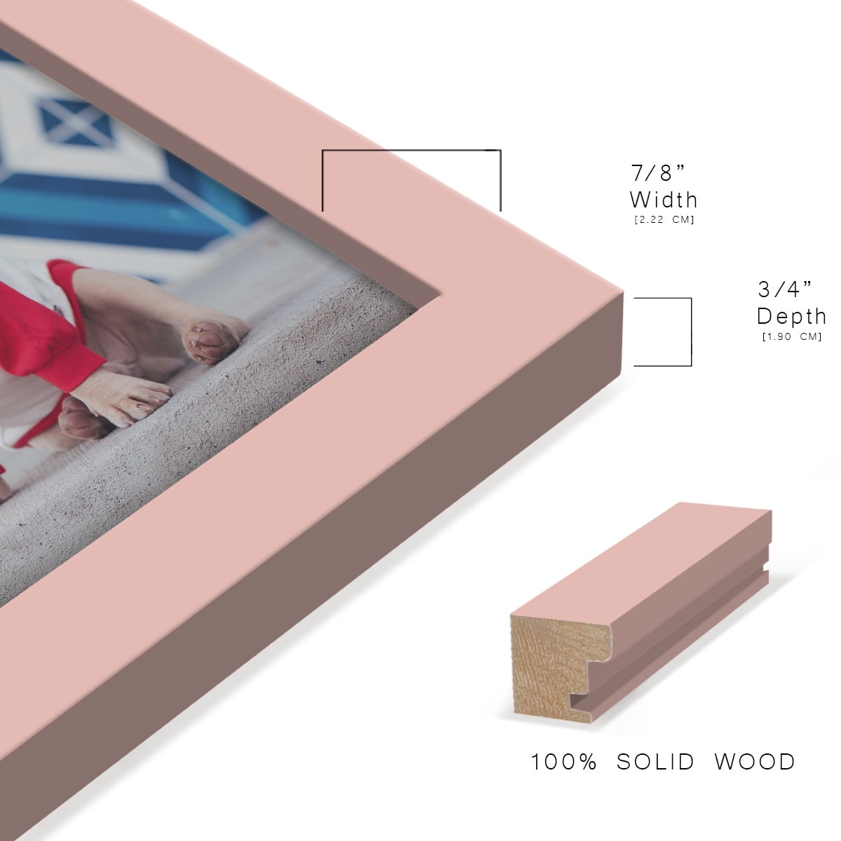 Modern 5 in. x 7 in. Pink Picture Frame (Set of 4)