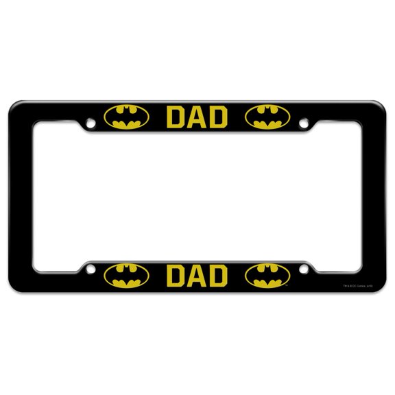Batman Bat Dad Shield Logo License Plate Tag Frame
