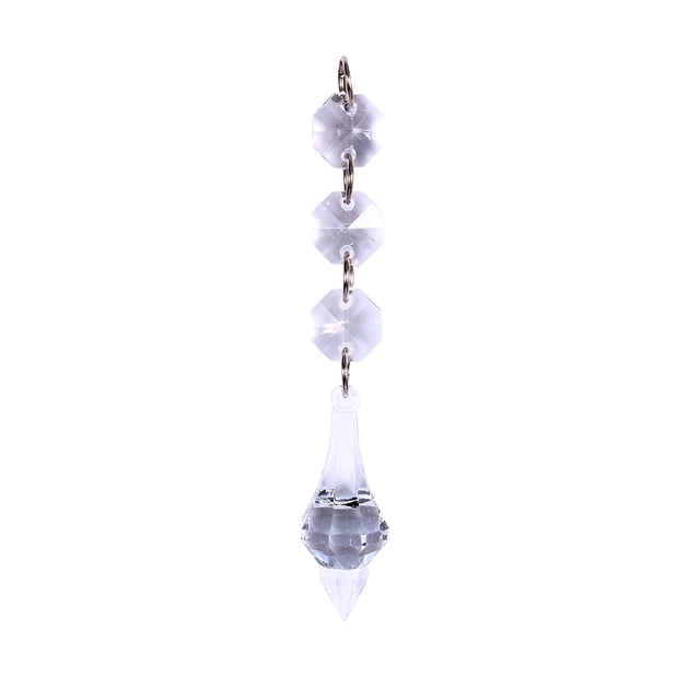 Decoración de boda de cortina de cuentas acrílicas de cristal de 14mm con colgante en forma de cono de 10 Uds.