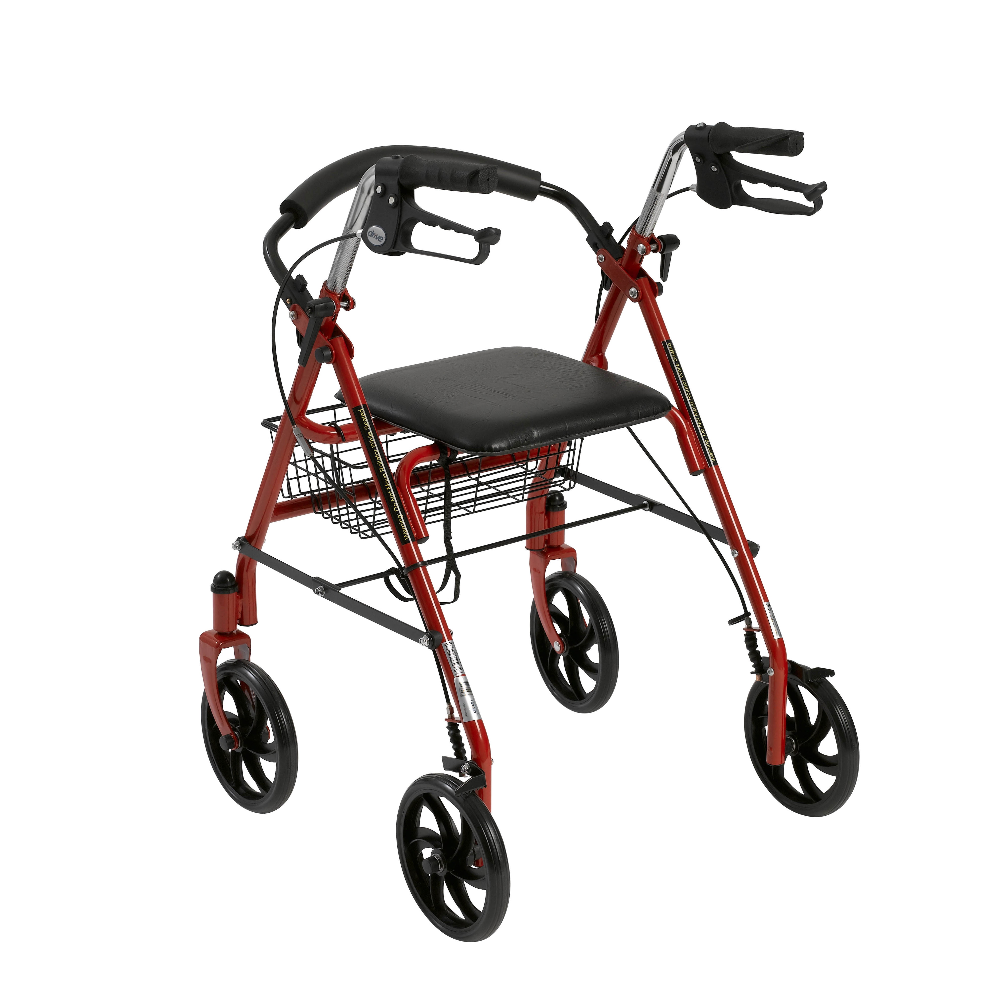 Drive Medical Four Wheel Rollator Rolling Walker With Fold