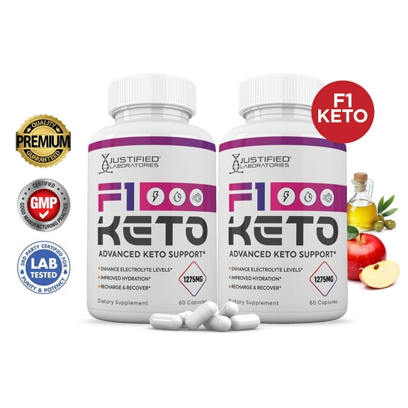 (2 Pack) F1 Keto ACV Pills 1275mg Alternative to Gummies Dietary Supplement 120 Capsules