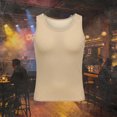 thumbnail image 2 of YAYUBA Men's Sequin Sleeveless Tank Top Sparkly Rave Metallic T-Shirt, Khaki, S, 2 of 4