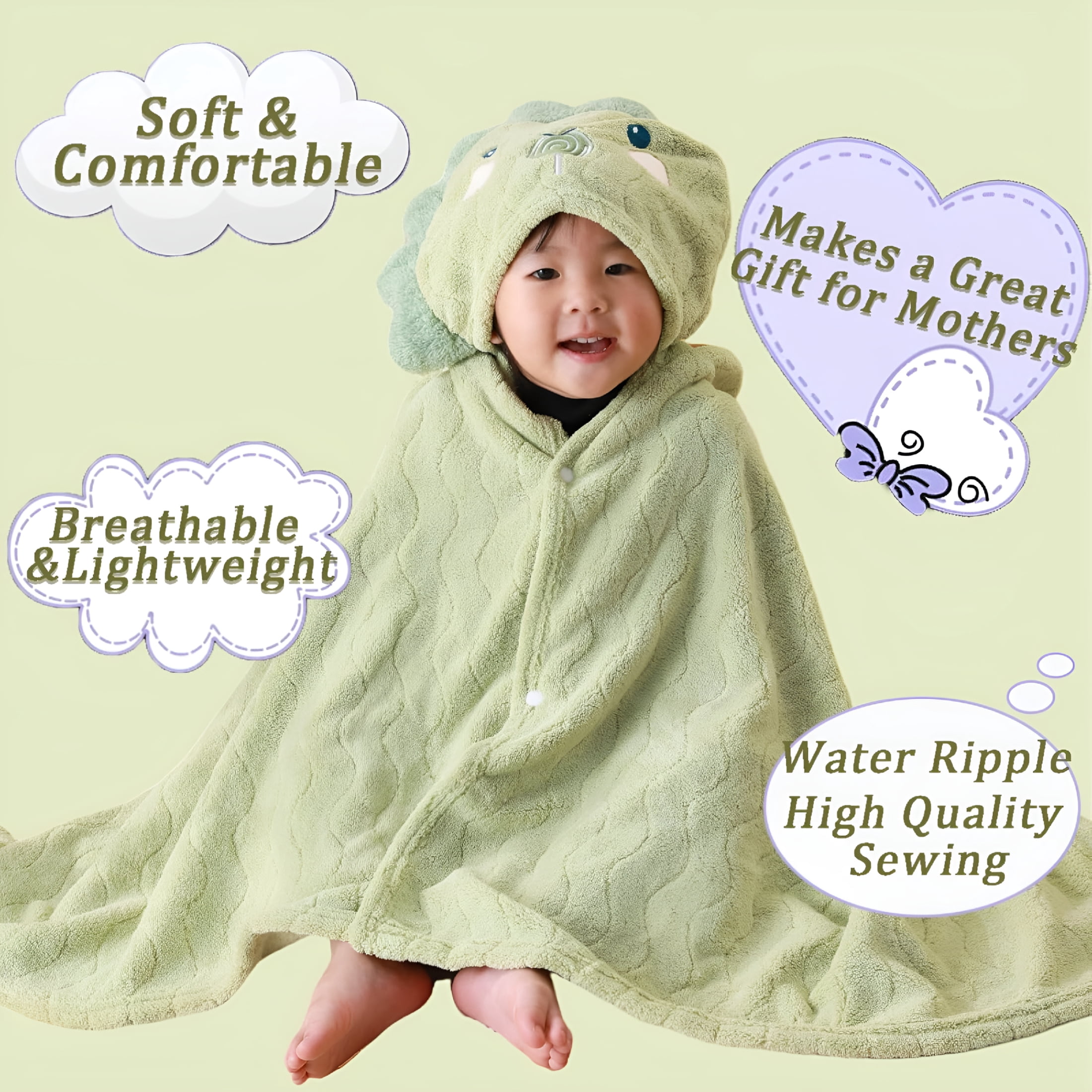 ARLAJO Toddler Towels with Hood for Boys Girls 0-6 Years,2-Pack Hooded Baby Bath Towels for Kids 27.5"X55",Ultra Absorbent Soft Thick Toddler Bath Towel,Baby Beach Towel,Bathrobe