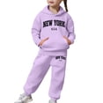 thumbnail image 5 of 3-4 Years Boy's 2 Piece Outfit Hoodie Pullover and Sweatpants Casual Pants Sweatsuits Dailywear Set 12-24 Months 2T 3T 4T 5T,Purple, 5 of 7