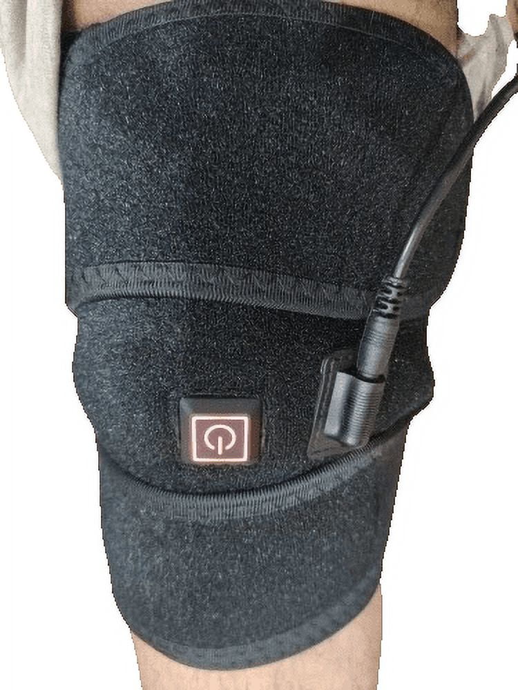 Knee Brace Heating Belt Cordless USB, Portable Heated Knee Brace Wrap, 3 Adjustable Heat Knee Massager