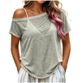 thumbnail image 3 of Ashirexll Womens Casual Tops Slouch Shoulder Lightweight Mesh T-Shirt for Spring and Summer Casual Wear, 3 of 7