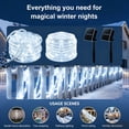 thumbnail image 3 of Rirool Solar Rope Lights Outdoor Waterproof 2 Pack, 66ft 200 LED White String Lights with 8 Modes, Flexible Clear Tube Fairy Lights Auto On/Off for Garden Patio Fence, 3 of 8