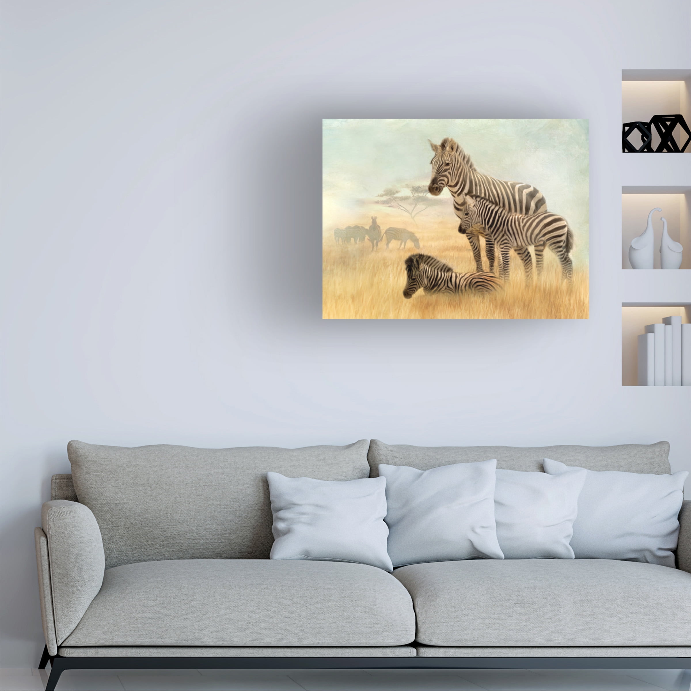 Canvas Wall Art - Trudi Simmonds 'Sisters of the Savannah' Wall Art for Living Room, Bedroom, or Office DÃ©cor by Trademark Fine Art - 47 x 35 Inches