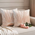 thumbnail image 3 of 2 Pack Outdoor Waterproof Throw Pillows, Bohemian Orange Sun Light Decorative Square Pillow Case Patio Pillows for Chair Couch Sofa 16x16in, 3 of 9