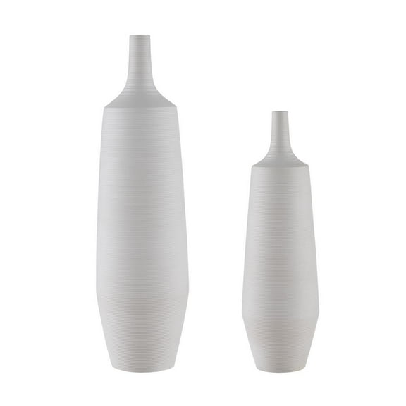Crestview Collection Tegan Ceramic Vase Set of 2 in White